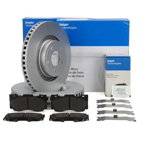 DELPHI Bremsscheiben + Bel&auml;ge f&uuml;r FORD Mustang 2.3 EcoBoost 5.0 V8 verst&auml;rkte Bremse vorne