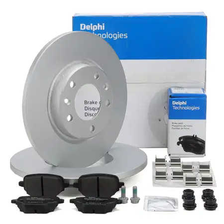 DELPHI Bremsscheiben + Bremsbel&auml;ge f&uuml;r PSA Berlingo Partner Rifter OPEL Combo hinten
