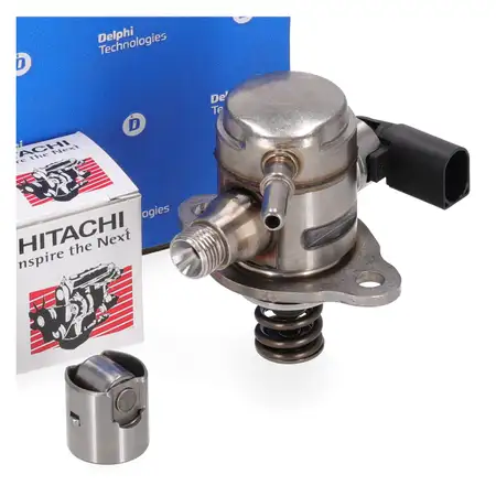 DELPHI Hochdruckpumpe + HITACHI ASTEMO 2503057 St&ouml;&szlig;el f&uuml;r VW Golf 7 8 Passat 1.5 TGI/TSI