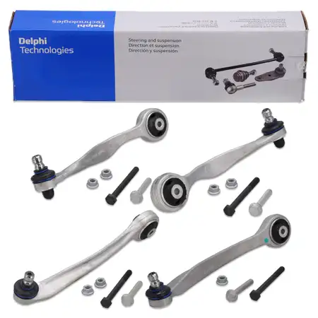 4x DELPHI Querlenker f&uuml;r VW Passat B5 B5.5 A4 B5-7 A6 C5 SEAT Exeo Vorderachse oben au&szlig;en