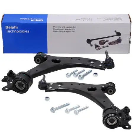 2x DELPHI Querlenker + Traggelenk + Halter f&uuml;r FORD Focus 2 MK2 C-Max DM2 VOLVO C30 vorne