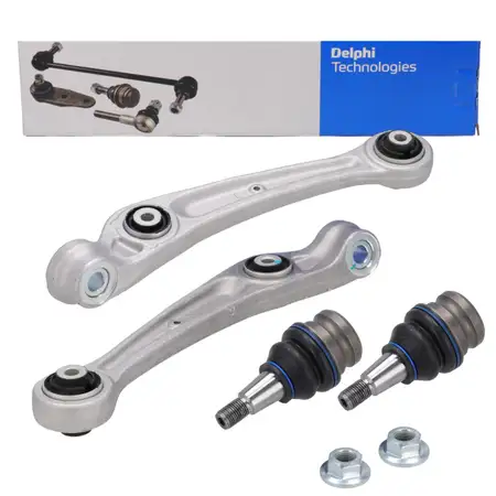 2x DELPHI Querlenker + Traggelenk f&uuml;r AUDI A4 A5 A6 A7 Q5 ab 08.11 Vorderachse vorne unten