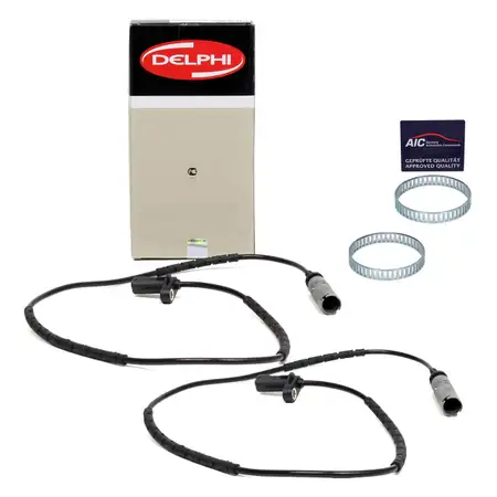 2x DELPHI Sensor Raddrehzahl + AIC ABS Sensorring f&uuml;r BMW 1er E81-88 3er E90-93 hinten