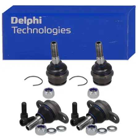 4x DELPHI Traggelenk f&uuml;r VW California Transporter T4 ab 01.1996 vorne unten + oben