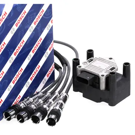 DELPHI Z&uuml;ndspule + BOSCH Kabelsatz f&uuml;r VW Golf 6 Polo 5 Touran A1 8X A3 8P 1.2 TSI
