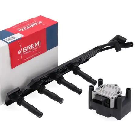 DELPHI Z&uuml;ndspule + BREMI Kabelsatz f&uuml;r VW Golf 4 Lupo Polo 6N2 9N Arosa 1.4/1.6 16V