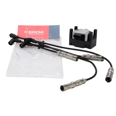 DELPHI Z&uuml;ndspule + BREMI Z&uuml;ndkabelsatz f&uuml;r AUDI 8L SEAT Leon SKODA Octavia 2 Golf 4 1.6