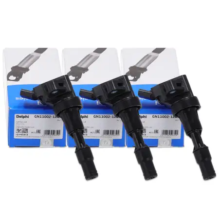 3x DELPHI GN1100212B1 Ignition Coil for HYUNDAI i20 II, i30 PD, KIA Cee'd JD, CD, Picanto 1.0 T-GDi