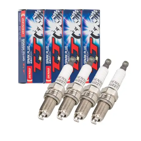 4x DENSO XU22TT Z&uuml;ndkerze f&uuml;r ALFA ROMEO CHEVROLET FIAT FORD LANCIA OPEL SUZUKI