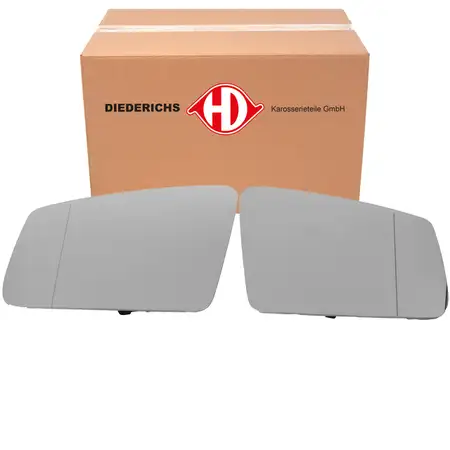 2x DIEDERICHS Exterior Mirror Glass for MERCEDES W176, W246, W204, C218, W212, X156, X204