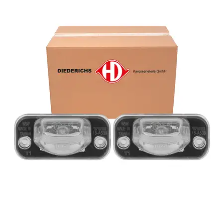 2x DIEDERICHS Kennzeichenleuchte + W5W Gl&uuml;hlampe f&uuml;r VW Multivan Transporter T4 701943021