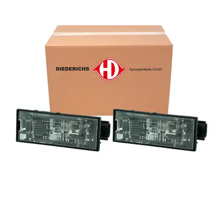 2x DIEDERICHS Kennzeichenleuchte + W5W Gl&uuml;hlampe f&uuml;r DACIA FIAT MERCEDES NISSAN RENAULT