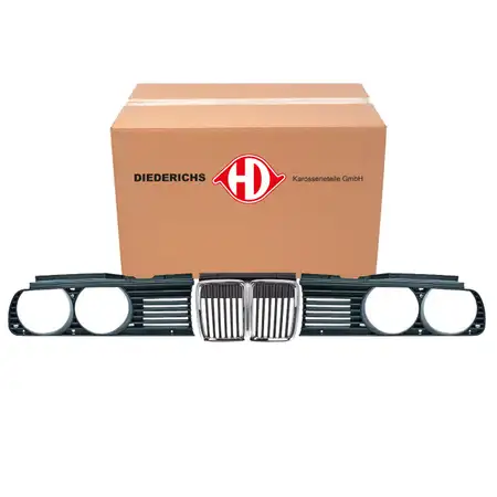 DIEDERICHS Niere + K&uuml;hlergitter + Scheinwerferblenden Set f&uuml;r BMW 3er E30 links + rechts