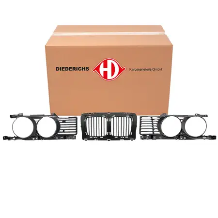 DIEDERICHS Niere + K&uuml;hlergitter + Scheinwerferblenden Set f&uuml;r BMW 5er E34 links + rechts