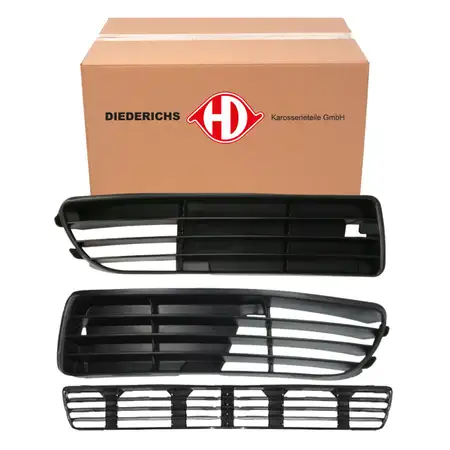 3x DIEDERICHS L&uuml;ftungsgitter Gitter Blende Sto&szlig;stange f&uuml;r AUDI A4 S4 8D B5 bis 12.1998