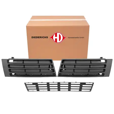3x DIEDERICHS L&uuml;ftungsgitter Gitter Blende Sto&szlig;stange f&uuml;r AUDI A4 S4 RS4 B5 ab 01.1999