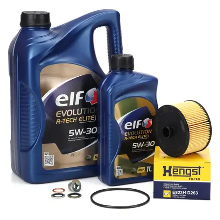 6L elf Evolution R-TECH ELITE 5W-30 + HENGST oil filter for RENAULT DACIA 0.9&ndash;1.3 TCe