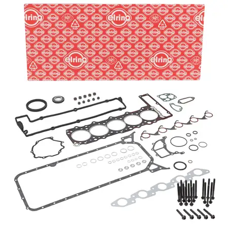 ELRING Motordichtungssatz + Schrauben f&uuml;r MERCEDES 190 W201 W124 W460 W461 W463 OM602