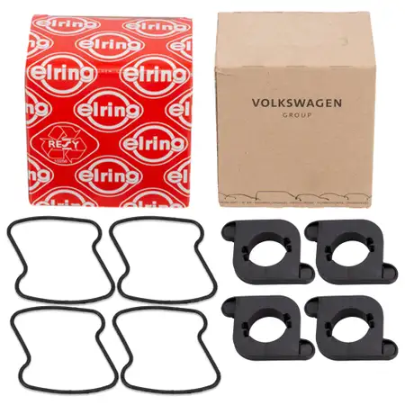 4x ORIGINAL Adapter + ELRING Dichtung Z&uuml;ndspule Z&uuml;ndkerze f&uuml;r AUDI A8 4E VW 3.7 4.2 V8