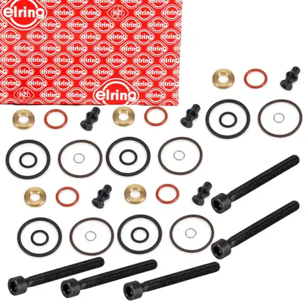 5x ELRING 434.651 Injection Nozzle Gasket Set + Screws for VW Touareg 7L T5 2.5 TDI