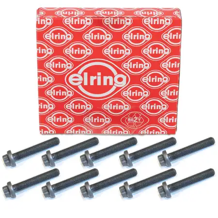 10x ELRING Schraube Kurbelwellenlager M11x1,5x62 f&uuml;r MERCEDES-BENZ 6010110371