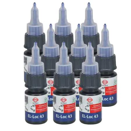 9x 10ml ELRING 700.501 EL-Loc 43 Schraubensicherung mittelfest BLAU -55&deg;C bis +180&deg;C