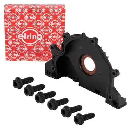 ELRING Wellendichtring Kurbelwelle STIRNSEITIG + 6x ORIGINAL Schaube f&uuml;r VAG 1.6/2.0 TDI