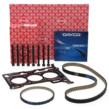 ELRING Zylinderkopfdichtung + Schrauben + 2x DAYCO Zahnriemen f&uuml;r FORD 1.0 EcoBoost