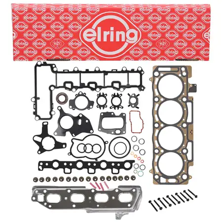 ELRING Zylinderkopfdichtung Satz 1,25MM + Schrauben f&uuml;r PSA FIAT FORD OPEL TOYOTA 2.0/2.2D