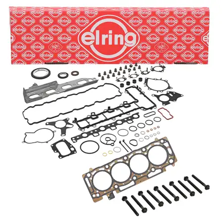ELRING Zylinderkopfdichtung Satz 1,25MM + Schrauben f&uuml;r PSA FIAT FORD OPEL TOYOTA 2.0/2.2D