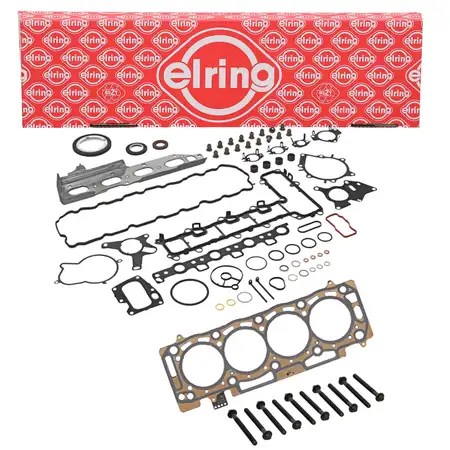 ELRING Zylinderkopfdichtung Satz 1,40MM + Schrauben f&uuml;r PSA FIAT FORD OPEL TOYOTA 2.0/2.2D