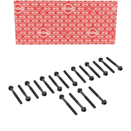 18x ELRING 476.130 Zylinderkopfschraube M10 f&uuml;r MERCEDES-BENZ W202 S202 W210 OM604