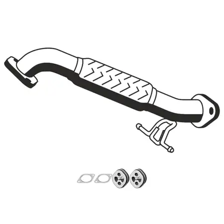 ERNST Abgasrohr Auspuffrohr + Anbausatz f&uuml;r FORD Focus 2 C-Max MAZDA 3 BK 1.6 TDCi vorne