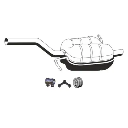 ERNST Endschalld&auml;mpfer Auspuff Endtopf + Anbausatz f&uuml;r VW Passat B6 1.6 FSI 115 PS BLF