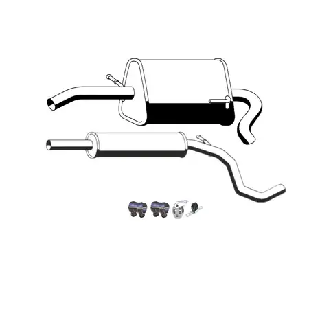 ERNST Endschalld&auml;mpfer + Mittelschalld&auml;mpfer + Anbausatz f&uuml;r VW Lupo SEAT Arosa 1.0 1.4