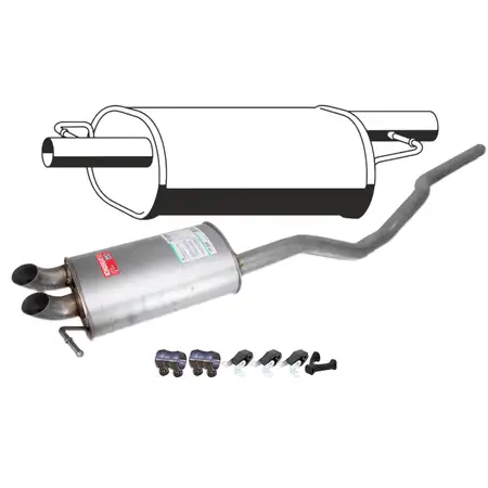 ERNST Endschalld&auml;mpfer + Mittelschalld&auml;mpfer + Anbausatz f&uuml;r VW Multivan T5 2.0/2.5 TDI