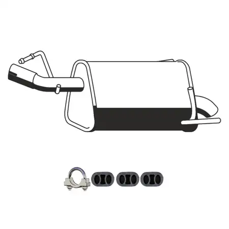 ERNST Endschalld&auml;mpfer Auspuff + Anbausatz f&uuml;r OPEL Meriva A 1.7 CDTI 100 PS Z17DTH