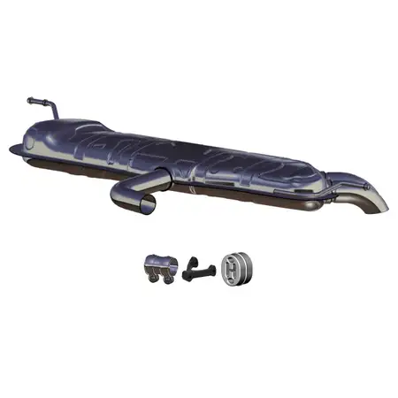 ERNST Endschalld&auml;mpfer Auspuff Endtopf + Anbausatz f&uuml;r VW Golf 5 / Plus 1.9 TDI 90/105 PS