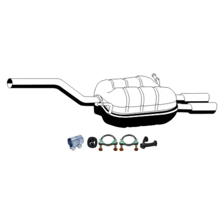 ERNST Endschalld&auml;mpfer Auspuff + Anbausatz f&uuml;r VW Passat B6 2.0 TDI 136/140 PS mit EURO 4