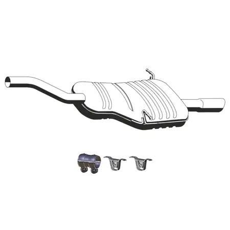 ERNST Endschalld&auml;mpfer Auspuff + Anbausatz f&uuml;r BMW 3er E46 / Touring 316i 318i N42 N46