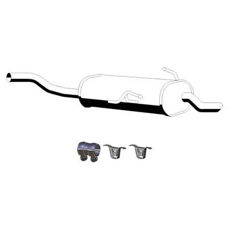 ERNST Endschalld&auml;mpfer + Anbausatz f&uuml;r BMW 3er E46 / Coupe 316i 318i M43 105/118 PS