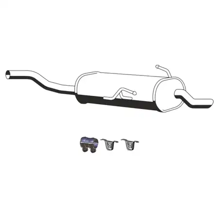 ERNST Endschalld&auml;mpfer Auspuff + Anbausatz f&uuml;r BMW 3er E46 / Coupe / Touring 316i 318i M43