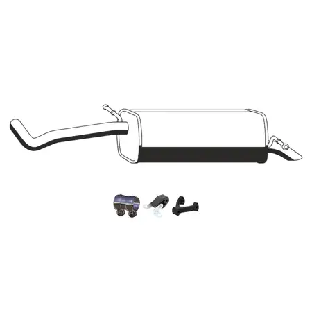 ERNST Endschalld&auml;mpfer + Anbausatz f&uuml;r VW Polo 4 SEAT Ibiza 3 SKODA Fabia 1 1.4 16V / FSI