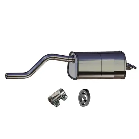 ERNST Endschalld&auml;mpfer Auspuff + Anbausatz f&uuml;r RENAULT Twingo 2 1.2 / 16V 58/75/76 PS