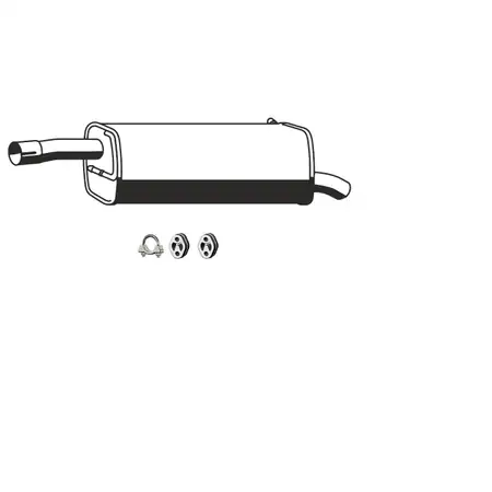 ERNST Endschalld&auml;mpfer + Anbausatz f&uuml;r FORD Fiesta 5 1.25 16V 1.3 1.4 16V ab 12.2005