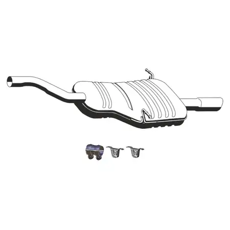 ERNST Endschalld&auml;mpfer Auspuff + Anbausatz f&uuml;r BMW 3er E46 / Coupe 316i 318i N42 N46