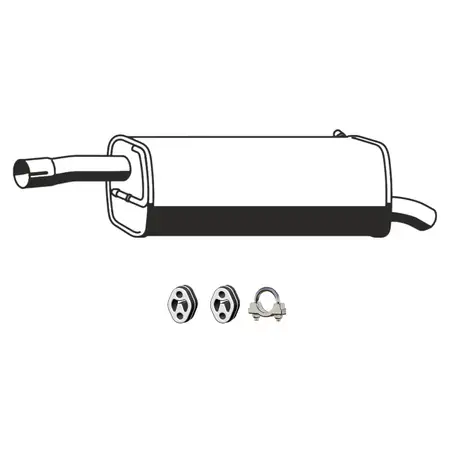 ERNST Endschalld&auml;mpfer + Anbausatz f&uuml;r FORD Fiesta 5 1.25 1.3 1.4 16V MAZDA 2 DY 1.2 1.4