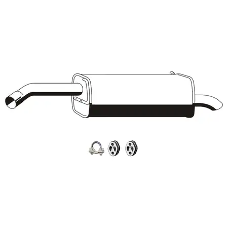 ERNST Endschalld&auml;mpfer + Anbausatz f&uuml;r FORD Fiesta 6 MK6 1.25 bis 02.2015 1.4 / LPG