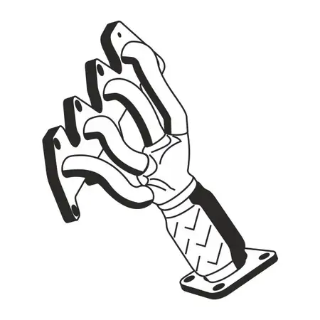 ERNST 650434 Abgaskr&uuml;mmer + Anbausatz f&uuml;r VOLVO 850 S70 V70 I 2.0 2.4 bis Motor-Nr. 585599