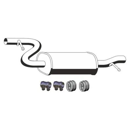 ERNST Mittelschalld&auml;mpfer Auspuff + Anbausatz f&uuml;r VW Passat B6 1.6 FSI 115 PS BLF